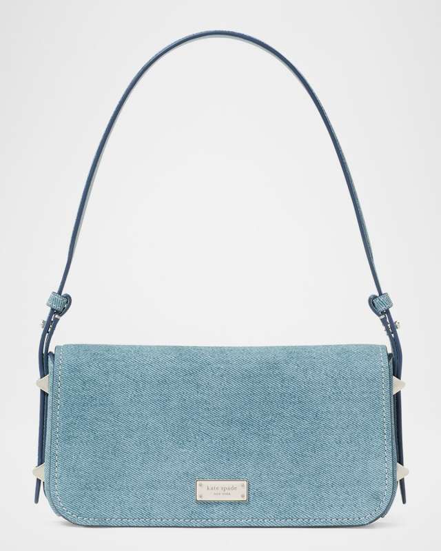 liv denim suede shoulder bag